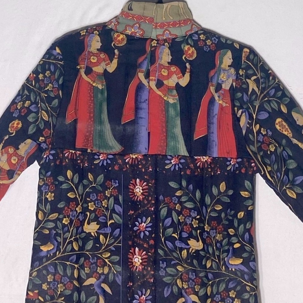 Ethnic Chinese QianBaiYi Indian Bohemian Indie Quilted Pattern Coat (Small) - Picture 14 of 16
